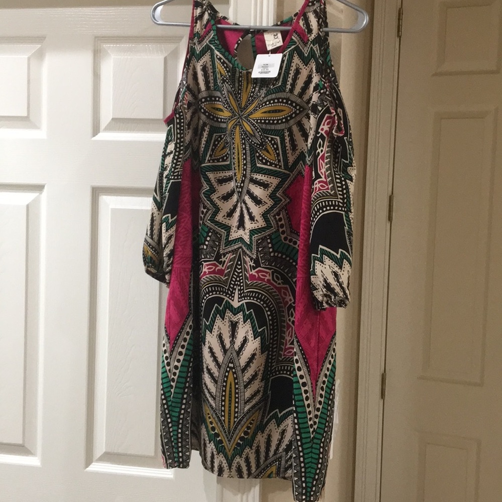 Pink owl printed dress